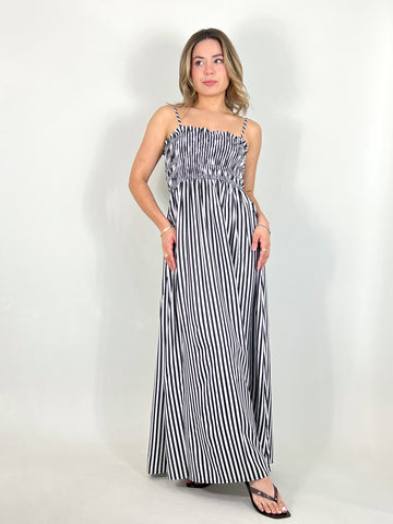 striped midi dress