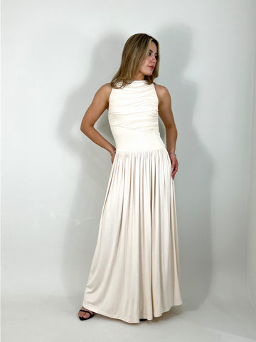 Creamy waist dress