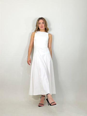 white summer midi dress