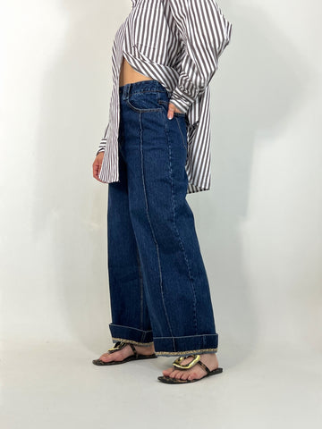 leopard line jeans