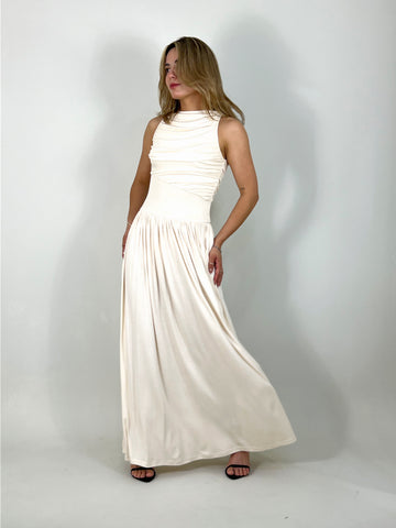 Creamy waist dress