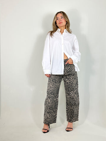 Animal print jeans