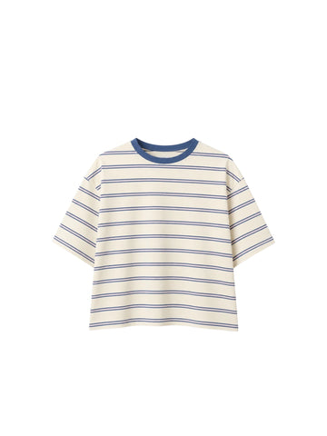 Boxy striped tshirt cream