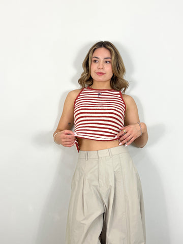 tropical knitted top