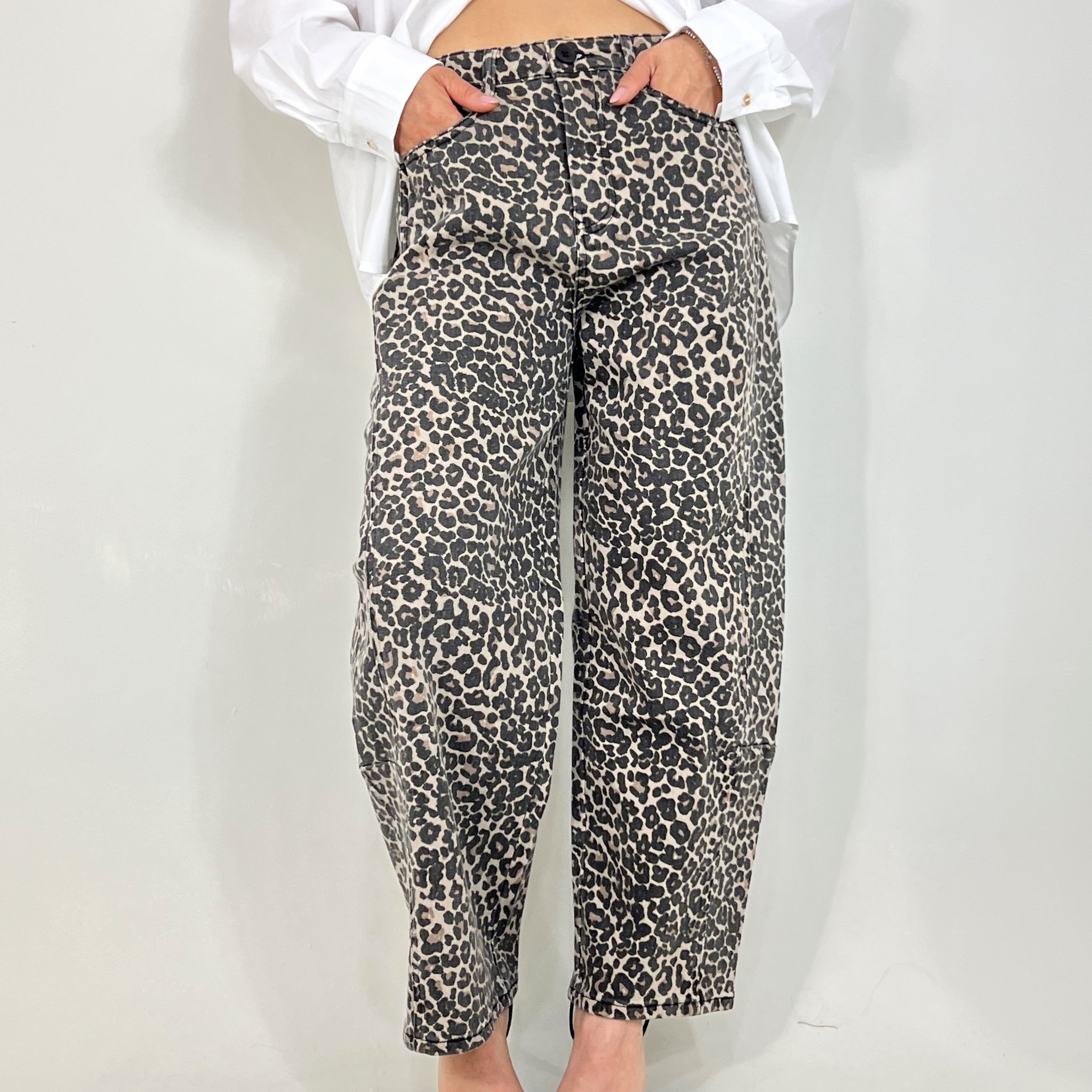 Animal print jeans