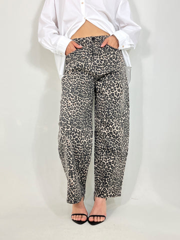 Animal print jeans