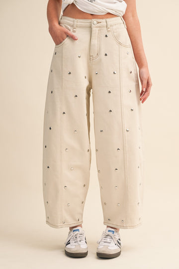 Studs barrel jeans