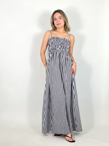 striped midi dress