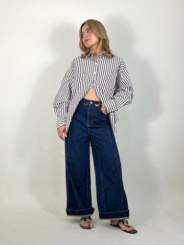 leopard line jeans